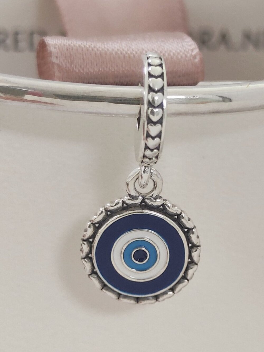 Pandora Evil Eye Dangle Charm Bracelet Pendant S925 Sterling Silver with box